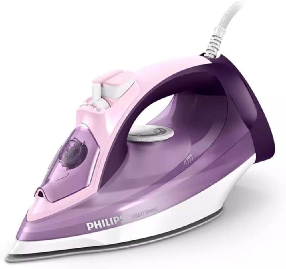 Philips 5000 Serisi Buharlı Ütü - 2400W Güç, SteamGlide Plus Taban, 40 g/dk Sürekli Buhar, 160 g Güçlendirme, Damlama Önleme, Kireç Temizleme Kaydırıcısı (DST5020/30)