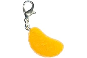 Miniblings Mandarine Fruits Orange Charm Fruit Fruits 3D - Mode Bijoux Main argenté plaqué I Pendentifs - Charm Bracelet Pendentif - Pendentif pour Bracelet