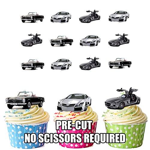 Mercedes-Benz Auto Mix Kuchen Dekorationen – 12 Esspapier Cup Cake Topper
