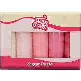 FunCakes Sugar Paste Multipack Sugar Paste, Pink, 5 x 100 g | Easy to Use, Soft, Flexible and Moldable, Ideal for Decorating