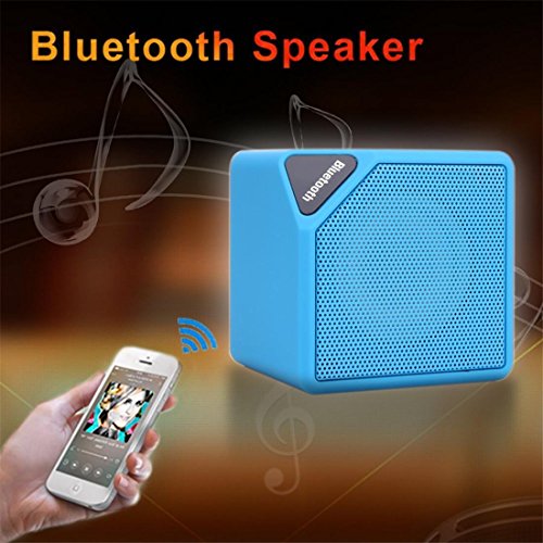 H&M MINI Wireless Bluetooth Lautsprecher Lautsprecher mit TF Card Slot und LED blinkt, UnterstÃ¼tzung fÃ¼r Bluetooth 3.0 und TF Karte Wiedergabe , blue