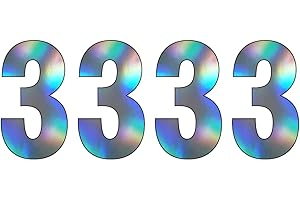 ZARB 【Pack of 4】Multi Shine Silver Wheelie Bin Number (0) Self Adhesive Water Resistant Stickers, 7 Inches Bin Numbers for Wheelie Bins Dustbins Garbage bins (3)