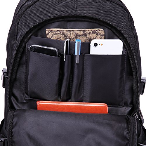Sport Rucksack Wasserdichter Daypacks Laptoprucksäcke mit 17 Zoll Laptop-fach Backpack Schwarz für Herren Outdoor Reisen ,40l - 6