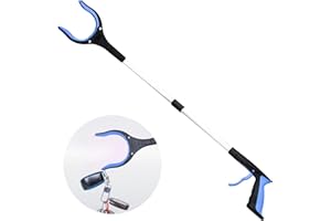 HAOSEA Litter Picker Grabber Stick 32 inch/83cm Grabber Reacher Tool Foldable Pick Up Helping Hand Tool Rubbish Grabber Stick for Adults, Children and Disabled(Blue)