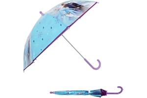 mybagstory - Parapluie pour enfant – La Reine des Neiges - Bleu - Maternelle - Vacances - Parapluie Fille - 73 cm - Idée Cadeau - Léger - Compact - Ouverture Manuelle – Résistant - Anti-pincement