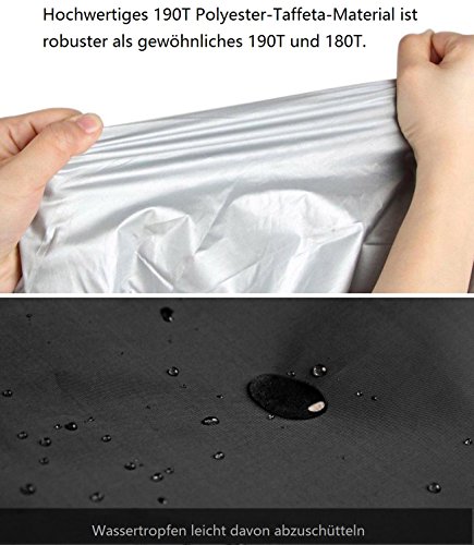 FunYoung Fahrradabdeckung Wasserdicht Nylon Fahrradschutzhülle Fahrradgarage Silbern Schwarz - 3