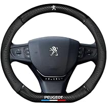 Housse De Volant En Cuir Pour Peugeot Partner (2009-2018) - Antidérapante, Cousue Main - Noir, Diamètre 38 Cm