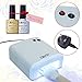 Elite99 Nail Polish Dryer Fast Drying UV LED Gel Nail Polish for Home or Professional Use Sliding Tray Built-in 4 x 9W Bulbs 36W White UV Nail Lamp UK Plug with 120 second Timer + Free Gift (Top & Base Coat)