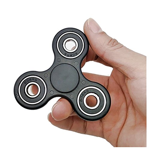 Hand Spinner Toy , Fuibo Fidget Spinner Triangle Single Finger Decompression Gyro (Black)
