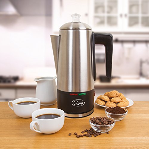 Quest 35200 Stainless Steel Cordless Electric Coffee Percolator with