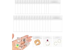 GNALIA 200 bolsas mini bolsas de joyería, Hermeticas Ziplock Bags Reutilizable Bolsa Almacenamiento Cremaller, Almacenamiento de dulces (2.5 x 3cm, 3.5x 5cm)