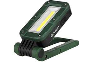 OLIGHT Swivel COB Working Lamp Rechargeable 400 Lumens with Magnetic Base and Hanging Hook, 180° Adjustable Stand and 2 Light Levels Worklight for Grill, Camping and Emergency (Moss Green)