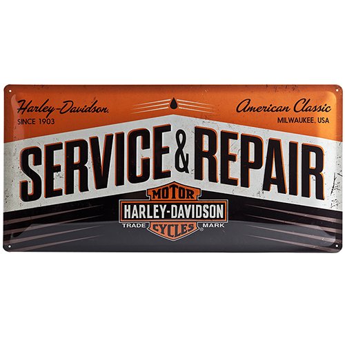 Nostalgic Art Harley Davidson Service & Repair - Placa decorativa, met