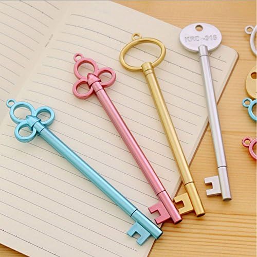 Habit Fun Pack of 4 Vintage Antique Skeleton Keys Ball Pen Black Ink