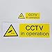 Price comparison product image GN CCTV IN OPERATION SIGN STICKER - BLACK WHITE & YELLOW CCTV CAMARA DOOR/WINDOW STICKER SECURITY CAMARA SIGN (30 x 10 CM)
