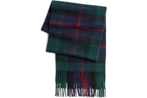 BRAW CLANS TARTANS 100% Pure Lambswool Tartan Scarf for women and men - 60x12 Unisex, Brushed wool winter long soft warm tartan check scarves - Gift for Christmas