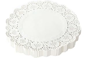 UYVPAER Lot de 100 napperons en papier pour gâteau rond de cuisine - Papier sulfurisé - Napperons blancs - Pour mariage, anniversaire, fête, gâteau - Assiettes en carton de 14 cm