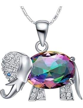 JeweleryClub Elefanten Halskette 925 Silber Swarovski Elements Kristall Anhänger Halskette für Frauen