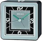 Seiko Wecker analog Kunststoff silber-schwarz QHE098K