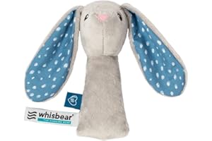 Whisbear Grzechotka Króliczek Szara | Grzechotka Dla Niemowlęcia | Grzechoczące Zabawki Do Krzesełka | Grzechoczące Zabawki Dla Dzieci | Zabawki Na Niespodziankę | Zabawki Dla Noworodków