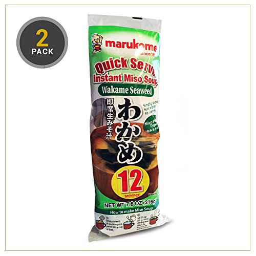 Marukome Instant Miso Soup Paste Sachets With Wakame 12x18g (24 Sachets) ...