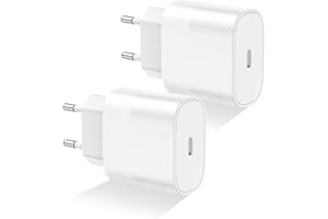 QGRHO USB C Netzteil Stecker, 2 Pack 20W USBC Ladegerät Adapter für iPhone 17/17 Air/16/16 Pro Max/15/15 Pro/15 Plus/14/13/12/11/SE/XS/SE/iPad, Schnellladegerät Ladestecker Netzstecker Ladeadapter