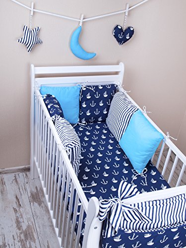 Baby Nestchen Bettumrandung 210 cm Design52 Bettnestchen Kantenschutz Kopfschutz für Babybett Bettausstattung