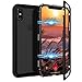 Produktbild CE-Link iPhone X Hülle Glas mit Magnetisch Panzerglas Rückseite Durchsichtig Handyhülle Transparent Hard Case Ultra Slim Dünn 360 Grad Full Body Protective Schutzhülle Klar Design Bumper Schutz Anti-Kratzer - Schwarz