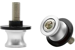 MZ-STORE 2pcs Universel Moto CNC Aluminium M10*1,25 Diabolos Vis du Bras Oscillant pour Z750 Z1000 Z1000sx ZX6R ZX10R ZX12R FZR 400 1000 600R(Argent)