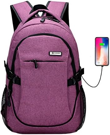 LHZY Computer Backpack Water Resistant Polyester Business Laptop Backpack with USB Charging Port and Fits 15.6-Inch Laptop and Notebook