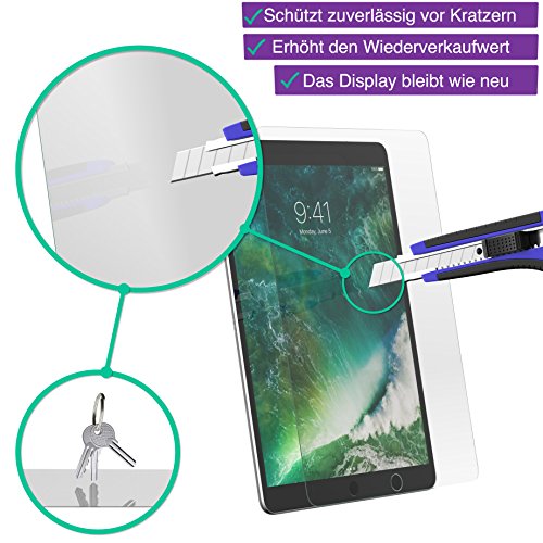 XeloTech iPad Pro 9.7 / iPad 2017 / iPad Air 2 & Air Premium Panzerglas Folie mit Schablone für hohe Passgenauigkeit | Sehr hohe Qualität - 4