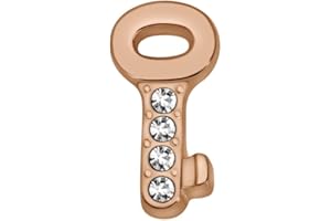 Quiges Charm Flottant Or Rose Clé avec Zircone pour Les Médaillons de Mémoire