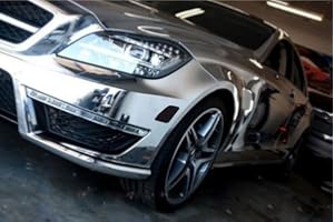 SPEEDWERK-MOTORWEAR STRETCHABLE Chrom Silber für 3D Verklebung Wrapping, Spiegelfolie, Chromfolie, Farbmuster 10cm x 10cm