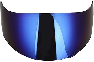 ‎DUOKON Duokon Full Face Motorrad Helm Linsen Visier, PC Windschutzscheibe Helm Visier Shield Ersatz Passend für AGV K3SV K5(Blau)