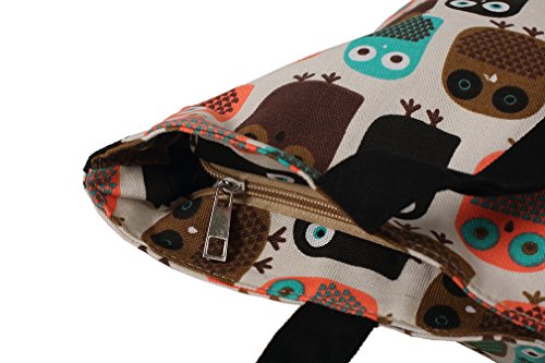 LATH.PIN Eule Shopper Beuteltasche Eule große Umhängetasche Wasserfest Tasche Damen Schultertasche - 7