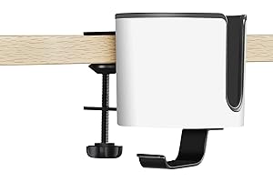 GUNKING Portavasos antiderrames 2 en 1 de lujo con colgador para auriculares debajo del escritorio (blanco)