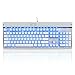 Produktbild EagleTec KG010 mechanische Office / Gaming Tastatur im Industriedesign (Weiß+Aluminium)
