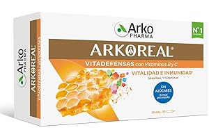 Arkopharma Arkoreal Jalea Real Vitadefensas Sin Azúcar 20 Ampollas, Refuerzo de Vitalidad e Inmunidad, Jalea Real Premium, Complemento Alimenticio, 20 Unidad (Paquete de 1)
