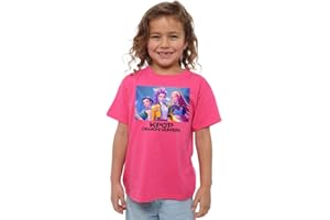 KPOP Demon Hunters K-Pop Demon Hunters-Heroic Huntrix Huntr/X Kids T Shirt, White Unisex-Bambini e Ragazzi