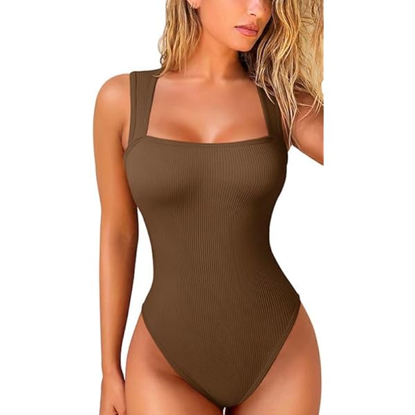 Body Donna Sexy A Collo Quadrato | Costine Strappy | Modellante E Contenitivo | Senza Maniche | Per Uscire E Serate - Foto 5
