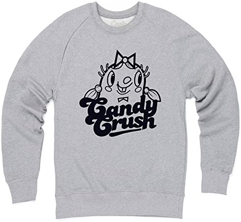 Official Candy Crush Toffette Crewneck Sweatshirt, Male, Heather Grey, XL