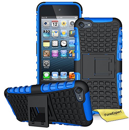 Preisvergleich Produktbild iPod Touch 5 Handy Tasche, FoneExpert® Hülle Abdeckung Cover schutzhülle Tough Strong Rugged Shock Proof Heavy Duty Case für Apple iPod Touch 5th Generation + Displayschutzfolie (Blau)