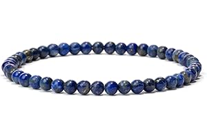 Landorilo Bracelet 4mm en Pierre Naturelle pour Homme et Femme, Bracelets Élastique Yoga, Bijoux Cadeau Créatifs, Porte Bonheur avec Perles de Remplacement
