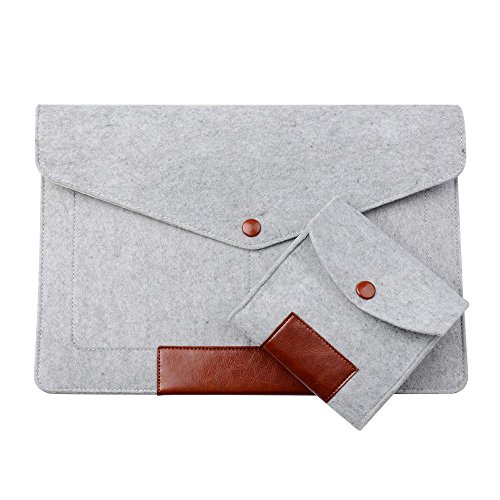MOT Global 11.6"/13.3"/15.6" Schmal Leicht Filz Notebook Hüllen Taschen Umschlagart für Laptop Macbook Pro Retina Macbook Air Ultrabook Chromebook Mit einem Beutel für Maus
