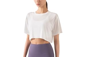 HANYOMO Femmes Aptitude Entraînement Hauts Courts Manche Courte Yoga Tee Shirts Athlétique Fonctionnement Chemises de Sport