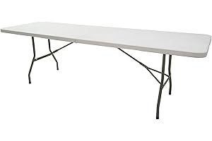 MaxxGarden Mesa de jardín de plástico XXL – Plegable – Mesa de jardín Plegable – Blanco – 244 x 75 x 74 cm