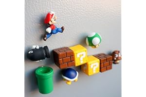 Imanes de Nevera,Regerly 10 Piezas Imanes de Nevera para Niños Super Mario Imanes de Nevera de Dibujos 3D Pegatinas de Refrigerador Imanes para Gabinetes de Oficina Pizarras Blancas