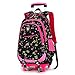 Produktbild LGBEIBAOX Mädchen Studenten Polyester Oxford Tuch Trolley Tasche Doppelter Schulter Rucksack Handzug Box, Black