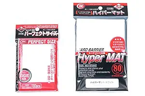 KMC Hyper Mat Sleeve White (80-Pack) + 100 Pochettes Card Barrier Perfect Size Soft Sleeves Value Se