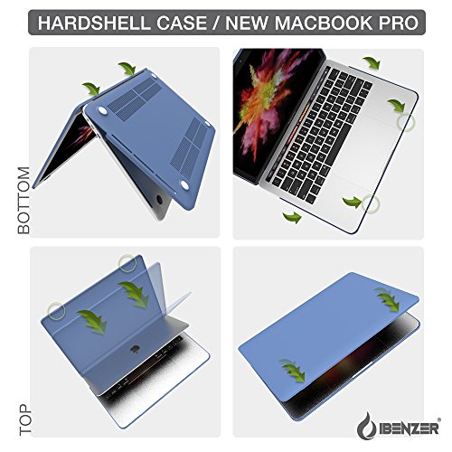 iBenzer – Soft-Skin-Serie Kunststoffabdeckung des schweren Kastens für New Macbook Pro 15“ mit Touch Bar und Touch ID (A1707), Schwarz - 6